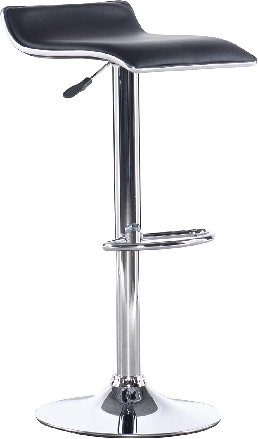 black base adjustable bar stool on Amazon Com Powell Black Faux Leather Chrome Thin Seat Adjustable Bar Stool Pack Of 2 Furniture Decor
