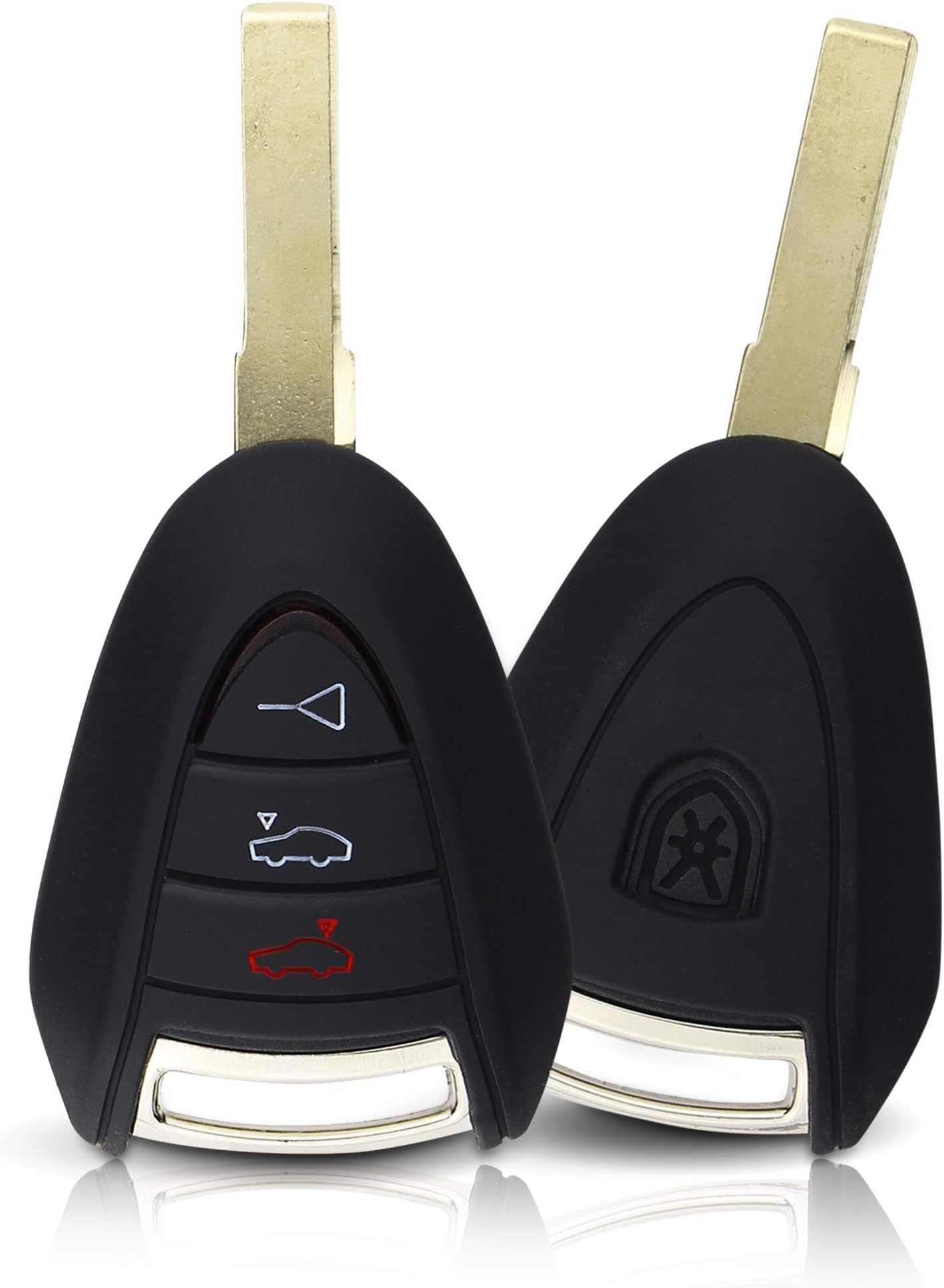 ASARAH Key cover compatible wih Porsche and made of PREMIUM silicone, protective cover for car key, cover for key type 3BK - Black