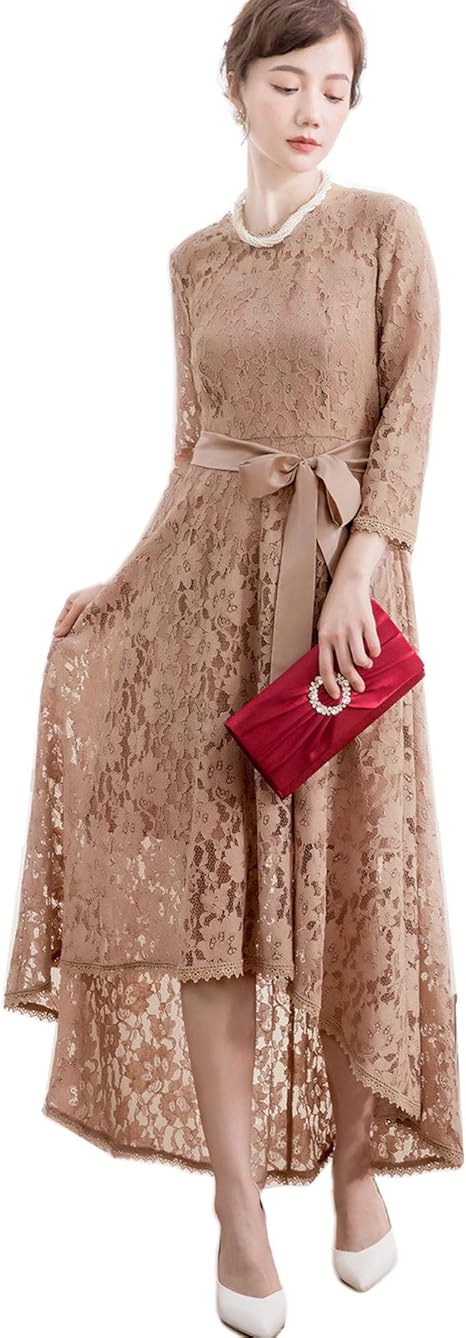 Amazon Co Jp Dressstar 結婚式 ワンピース パーティードレス 総レース レディース ドレス 大きいサイズ お呼ばれ 演奏会 二次会 ロング ひざ丈 体型カバー 服 ファッション小物