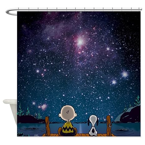 Bath Funny Charlie Brown Waterproof Shower Curtains Navy Blue Bath