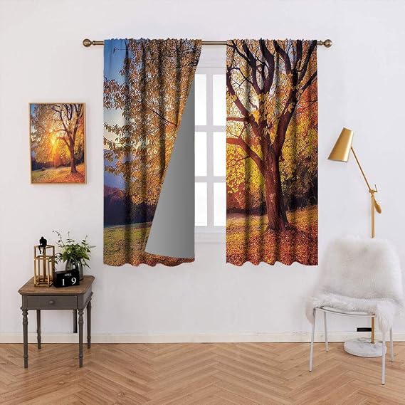 Amazon.com: Fall Tree Decor Bedroom Blackout Curtains Blackout