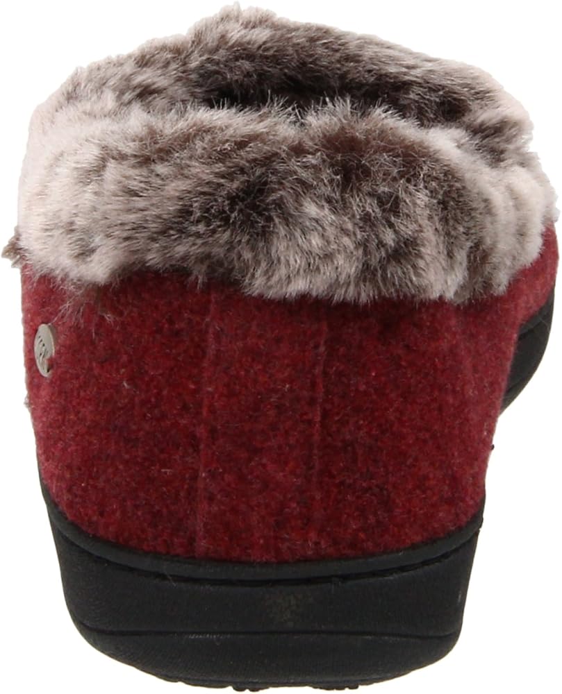 acorn faux chinchilla collar slipper