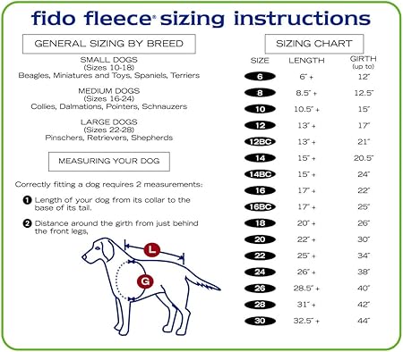 fido fleece size 18