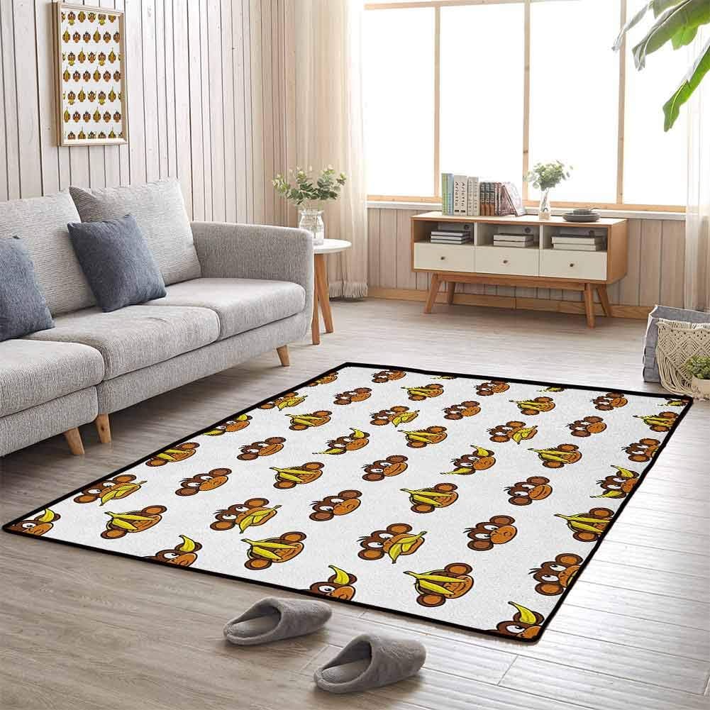 Decorative Floor Mat, Colorful, Durable, Anti-Slip Upgraded Luxurious,Comfort Underfoot for Dining Room Home Bedroom Decoration, Nursery - 3'x5' Brown Pale Brown Yellow