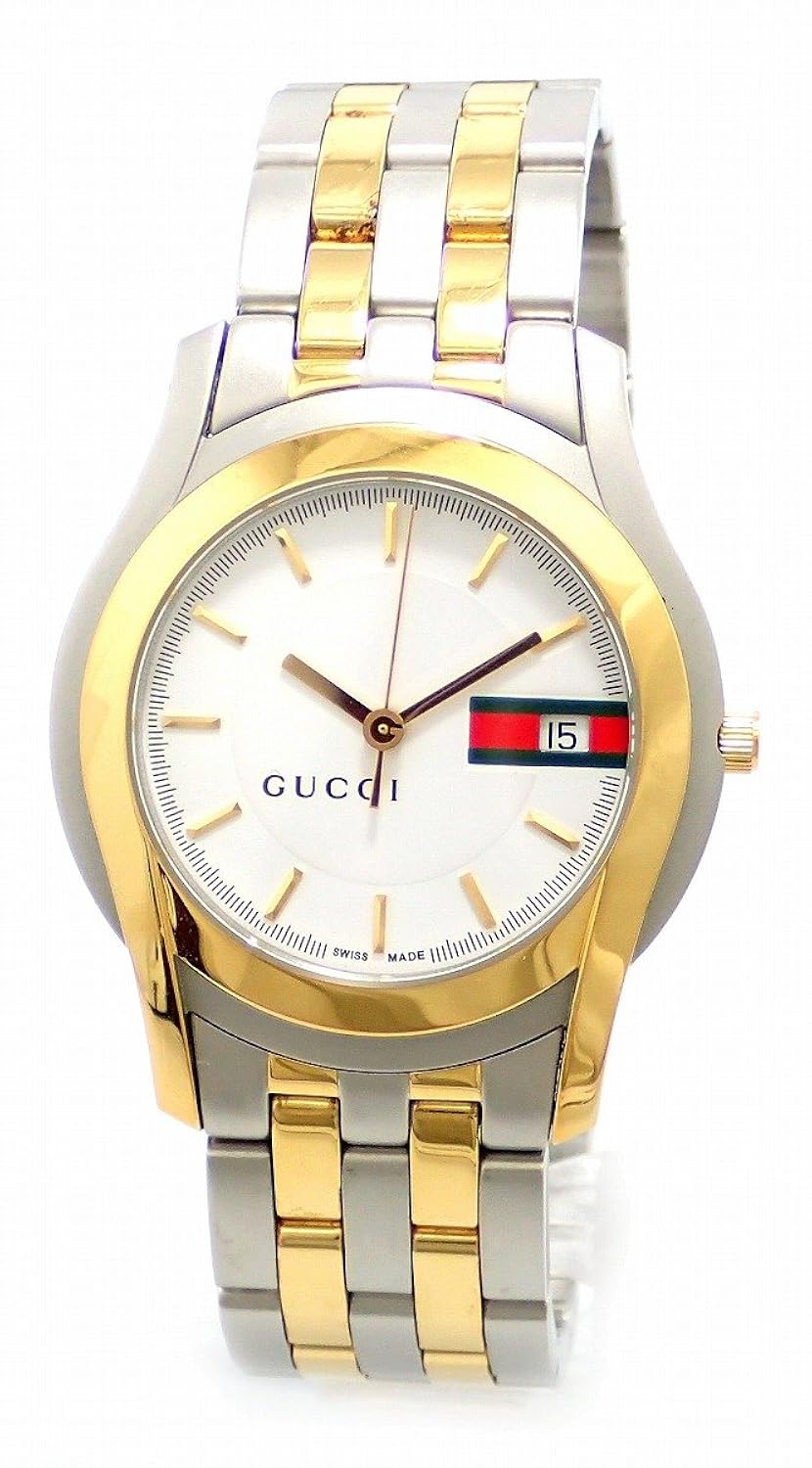 セール 登場から人気沸騰 コンビ Gp Ss デイト ホワイト文字盤 Gucci グッチ メンズ B074xmypw6 中古 Ya 5500m 腕時計 クォーツ Qz メンズ腕時計 Www Floreseditorial Com