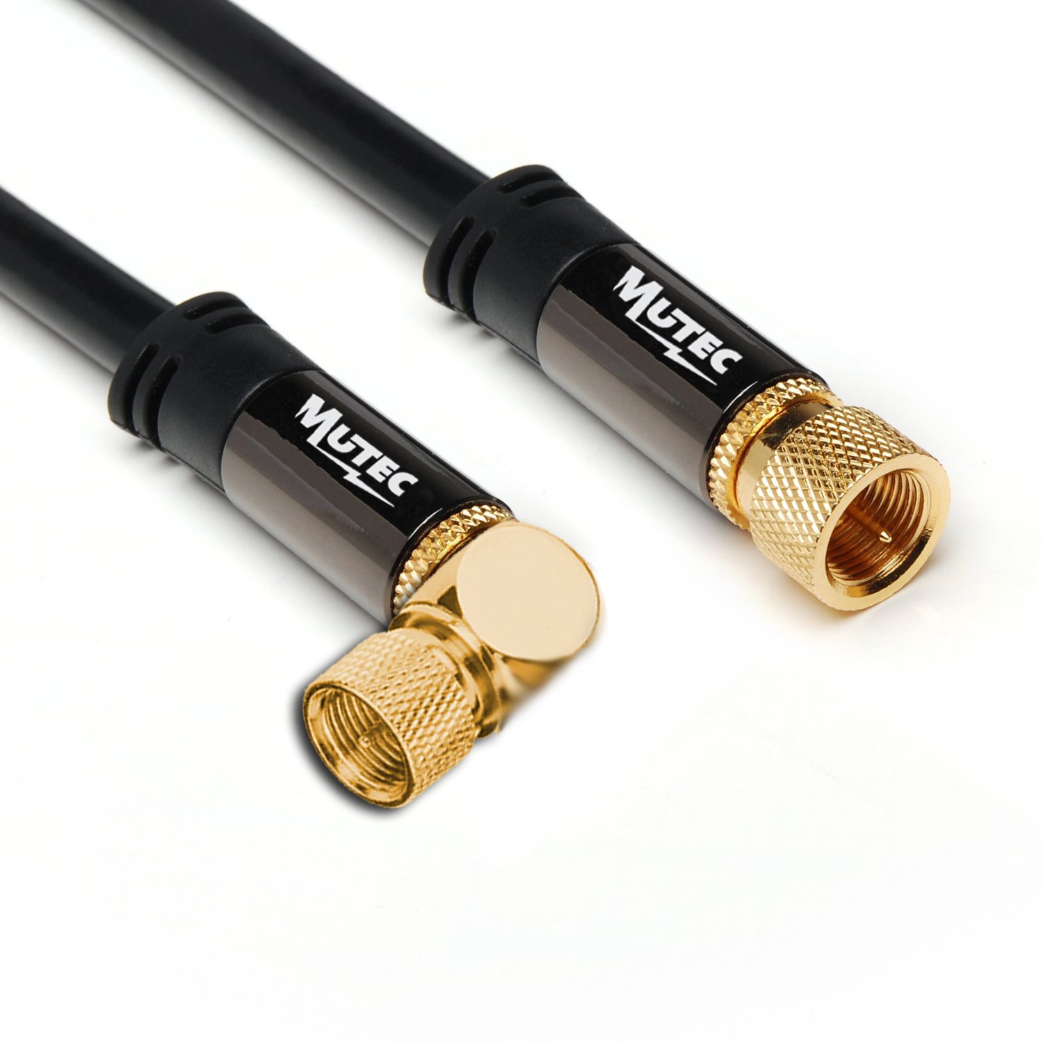 10 m Câble coaxial RG6 TV Noir avec connecteurs FMâle, pour
