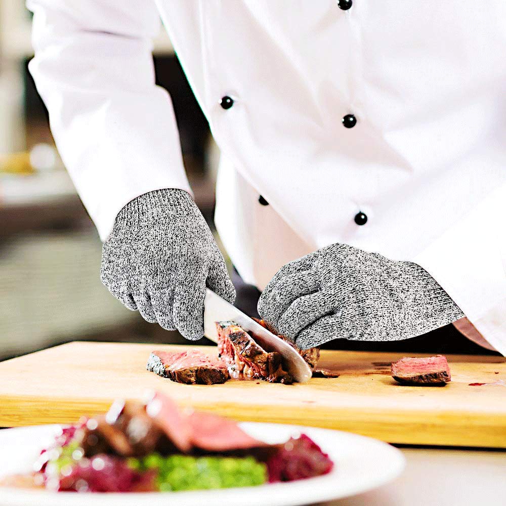 Cut Resistant Gloves safety working gloves Level 5 Protection, work safety gloves Kitchen Gloves 1 Pair (Large)