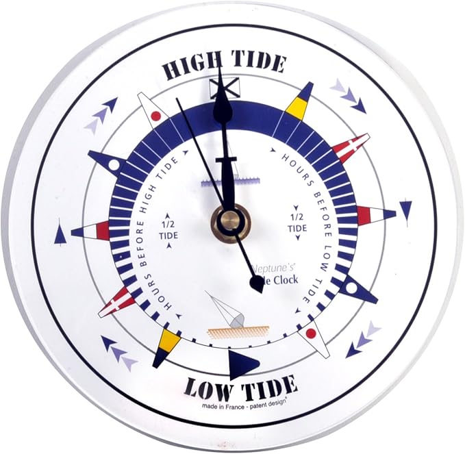 Neptune White Dial Tide Clock Round Acrylic TC 6000A