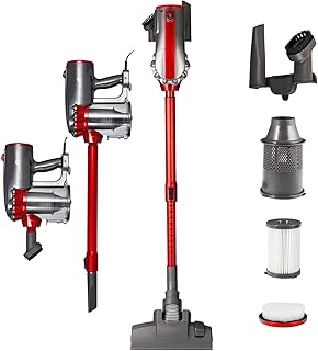 Balter Vento H2 Zyklon-Staubsauger ✓ Beutellos ✓ Teleskopstange ✓ 600W Saugleistung ✓mit Wandhalterung und Zubehör ✓ HEPA-Filter ✓ Handstaubsauger (Rot)
