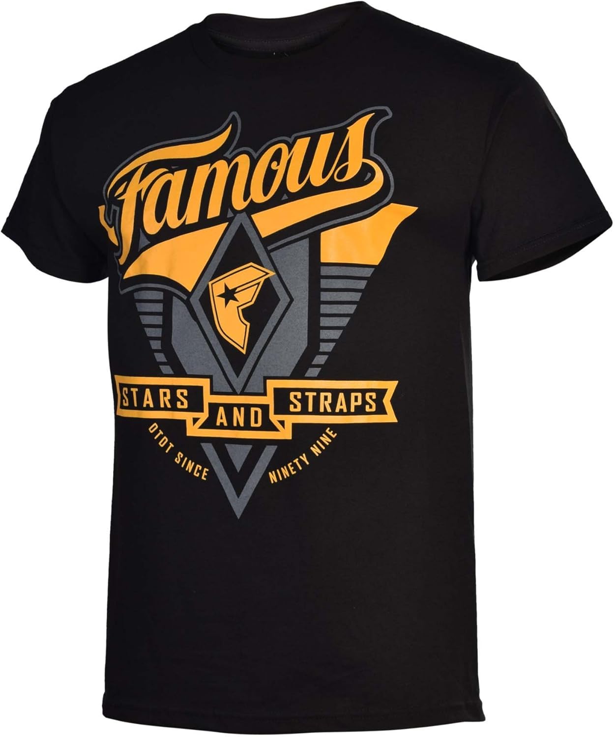 Famous Stars and Straps Mens Varsity TShirtBlackLarge