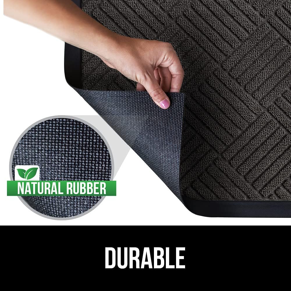 Gorilla Grip Durable Natural Rubber Door Mat, Waterproof, Low Profile, Heavy Duty Welcome Doormat for Indoor and Outdoor, Easy Clean, Rug Mats for Entry, Patio, Busy Areas, 17x29, Gray Diamond: Home & Kitchen