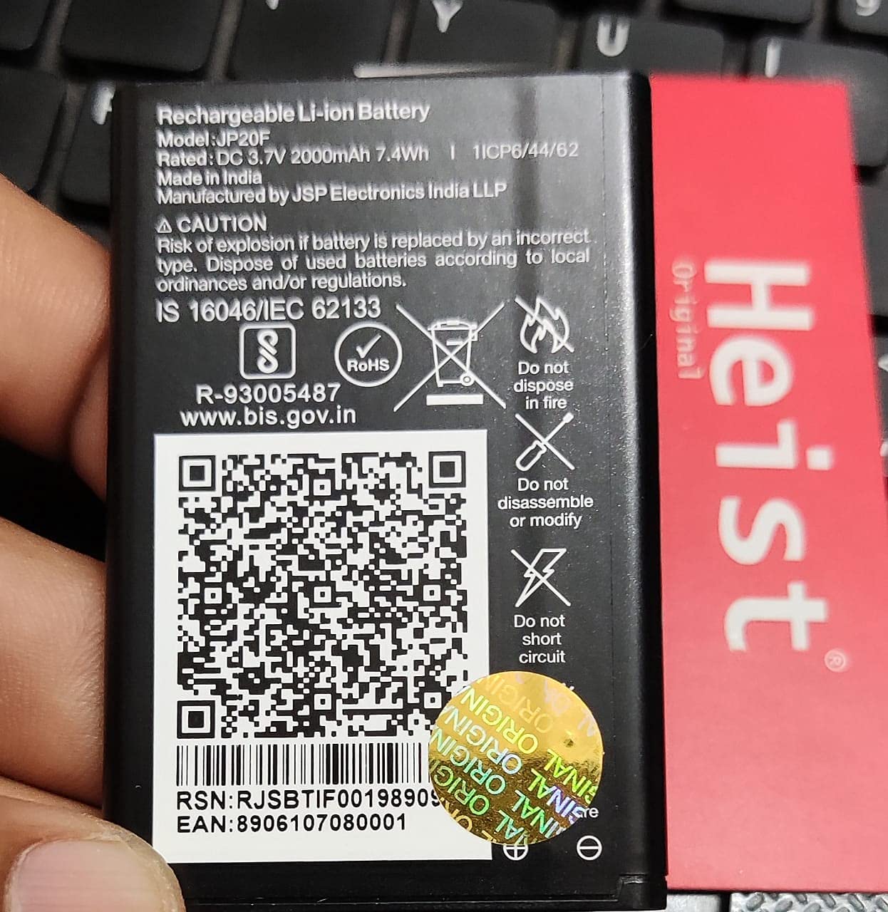 Heist Original Battery for LYF Jio Phone F220B Jio Phone 2 F300b LF