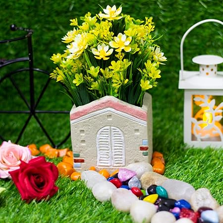 Klassic (KLAPOTh3.2) House Shaped Ceramic Pot for Indoor Plants, Planters,Flower Pot, Gamla for Indoor, Outdoor, Balcony, Home, Garden, Office