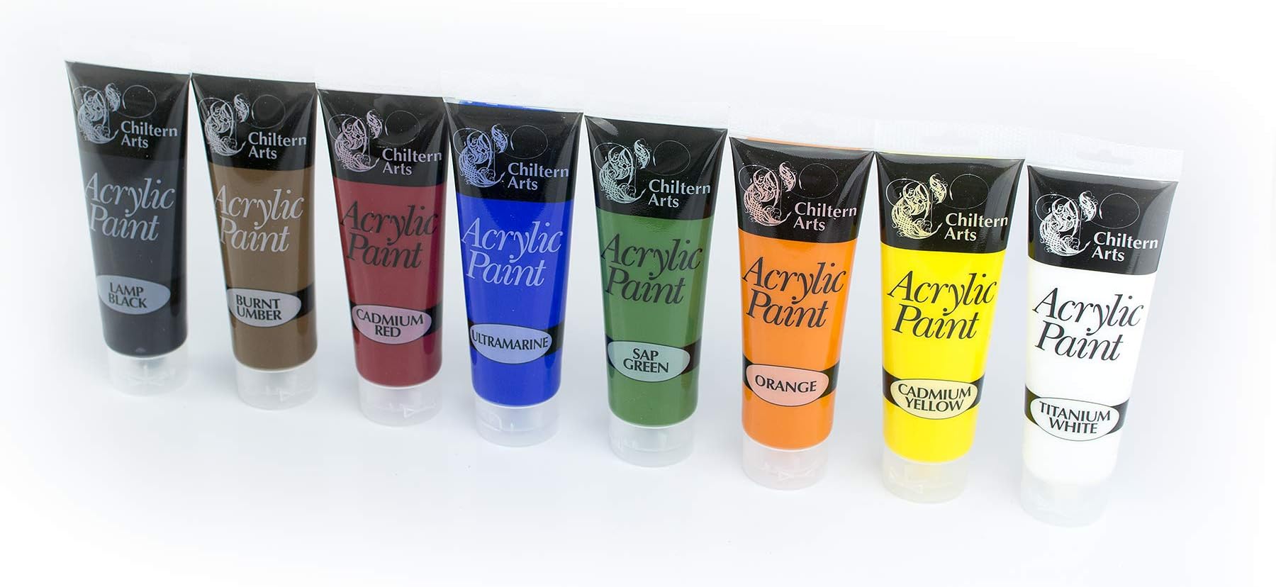 Set of 8 x 120ml Acrylic Paints for Artists Canvases Picture Art Display
