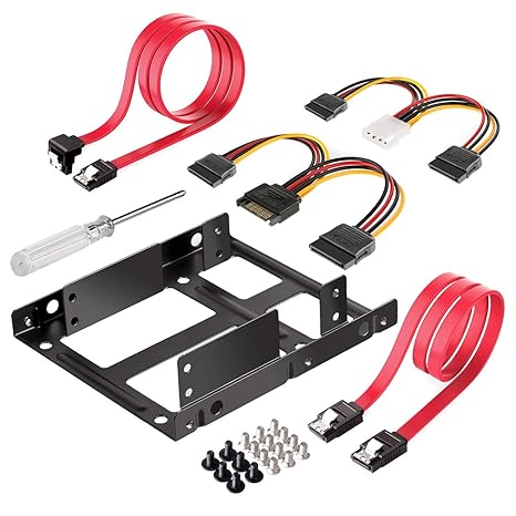 Inateck Einbaurahmen für 2,5' HDD/SSD, 2,5' auf 3,5' interner Dual Festplattenrahmen, unterstützt 1 oder 2 SSD/s, inkl. Monta