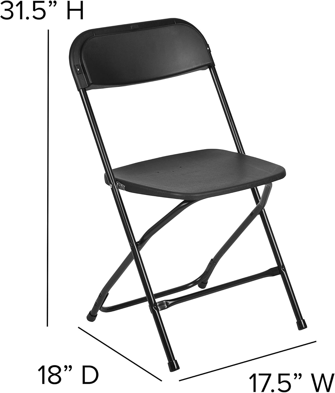 Flash Furniture Hercules Series Plastic Folding Chair - Black - 10 Pack 650LB Weight Capacity Comfortable Event Chair-Lightweight Folding Chair: Furniture & Decor