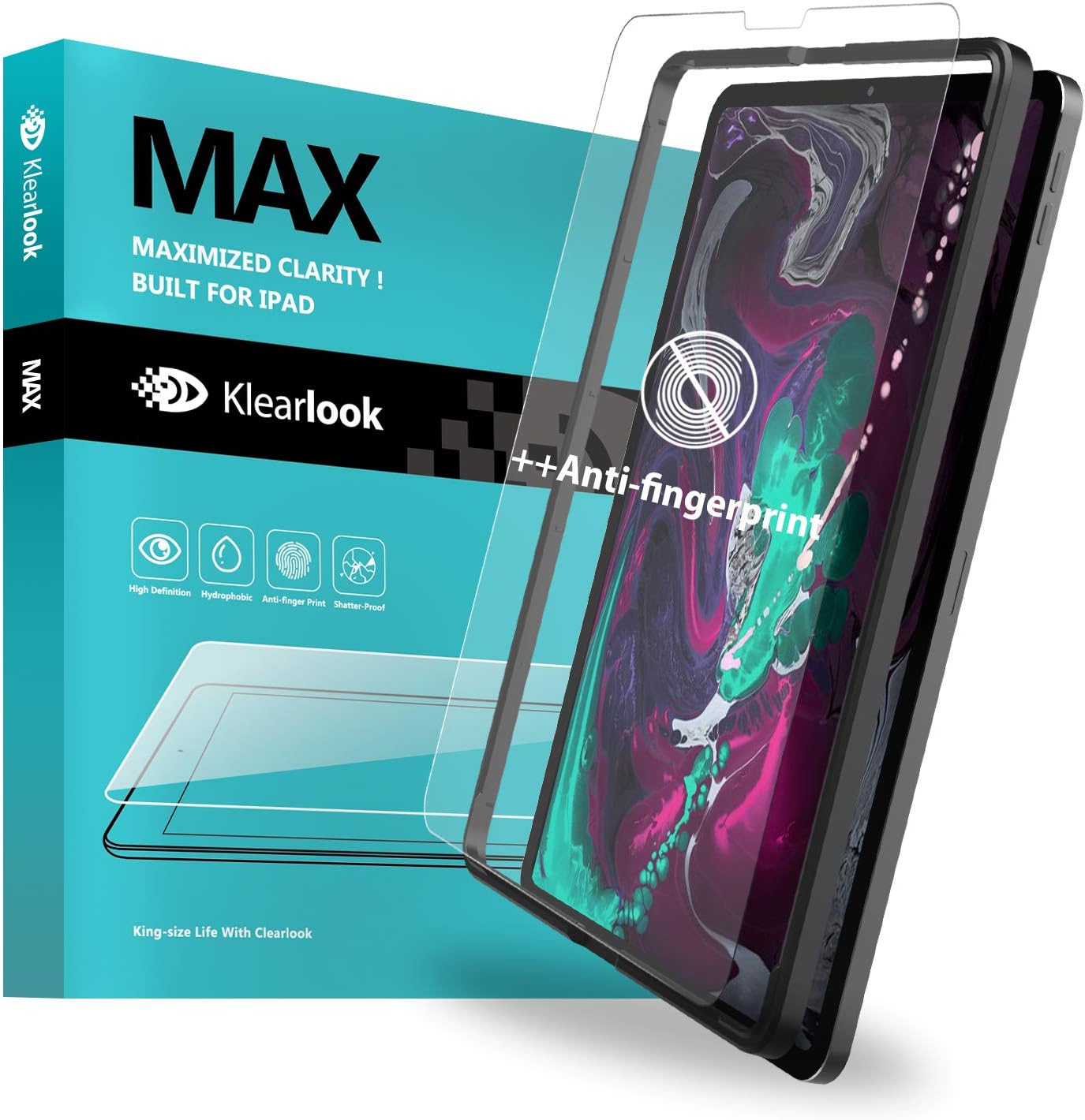 Klearlook Tempered Glass Screen Protector Compatible with iPad Pro 11 inch 2018, Matte Screen Protector [Face ID Workable] [with Easy Install Tool] [Touch-Sensitive] for 2018 iPad Pro 11"