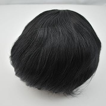 Amazon Com Jet Black Swiss Lace Toupee For Men Mens Human Hair