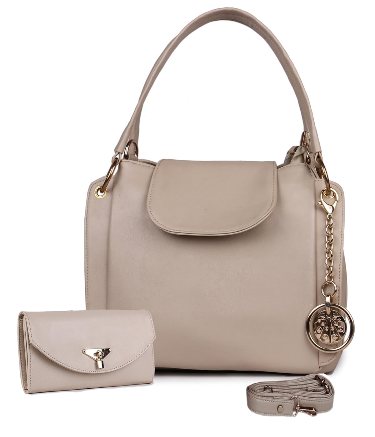 classic fashion cream color handbag combo for women and girls