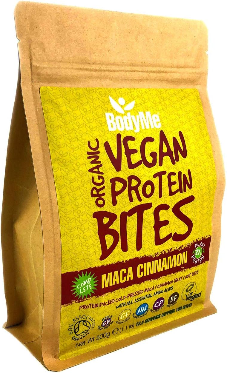 BodyMe Organic Vegan Protein Snacks Bites Raw Maca Cinnamon 100 Protein Snack Bites 27