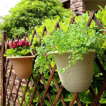 Sungmor Garten 2pc Pack Wandbehang Pflanzer Verdickter Kunststoff Wasserspeicher Blumentopfe Indoor Outdoor Gelander Zaun Dekorative Pflanzen Container Halter Amazon De Garten
