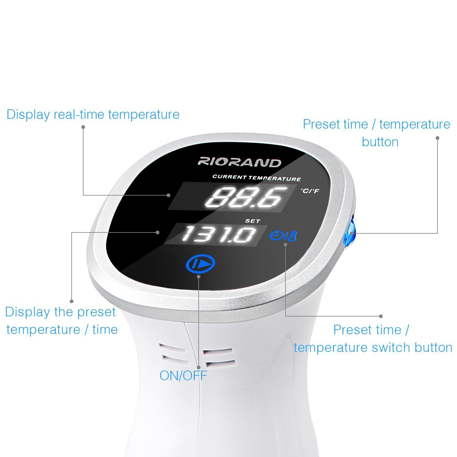 Sous Vide Precision Cooker, Immersion Circulator Cooker 850 Watts, White