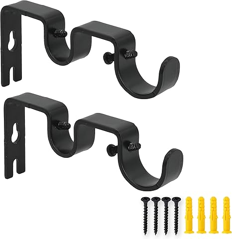 addgrace soporte para barra de cortina doble resistente para barra de cortina de 1 0 in y 0 6 in color negro