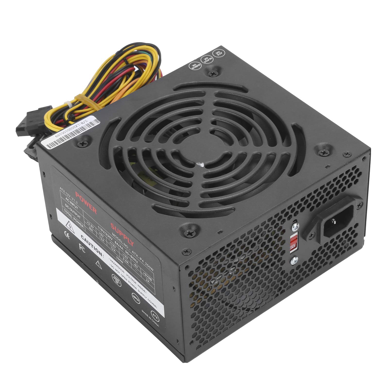 250W Power Supply, Modular Power Supply Fully Modular PC Power Supply with 115/230V Manual Switching