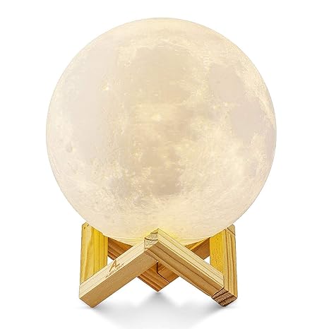 Größer! 15cm Mond Lampe Nachtlampe 3D Mond Lampe Mondlicht ALED LIGHT 5.9 Zoll Durchmesser Mond Nachtlicht Lampe 3 Farbe Wähl