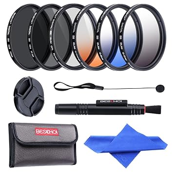 Beschoi - 77mm Filtro de Camára Lente, Packs de Filtros Fotográficos para Nikon Canon EOS DSLR Cámaras ...