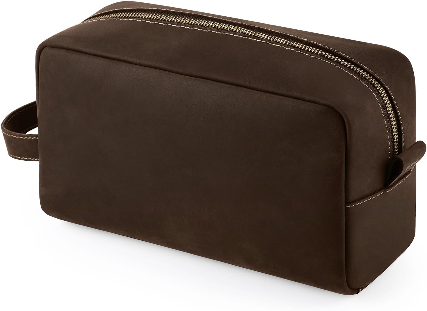 SMRITI Real Leather Toiletry Bag Travel Organizer Dopp Kit for Men - Brown