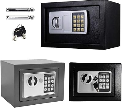Tresor Mobeltresor Doppelbartschloss Eisenstahl Safe Mit Elektronischem Zahlenschloss Und 2 Schlusseln Fur Geschaft Bargeld Geld Schmuck Wertsachen 4 6l Grau Amazon De Baumarkt