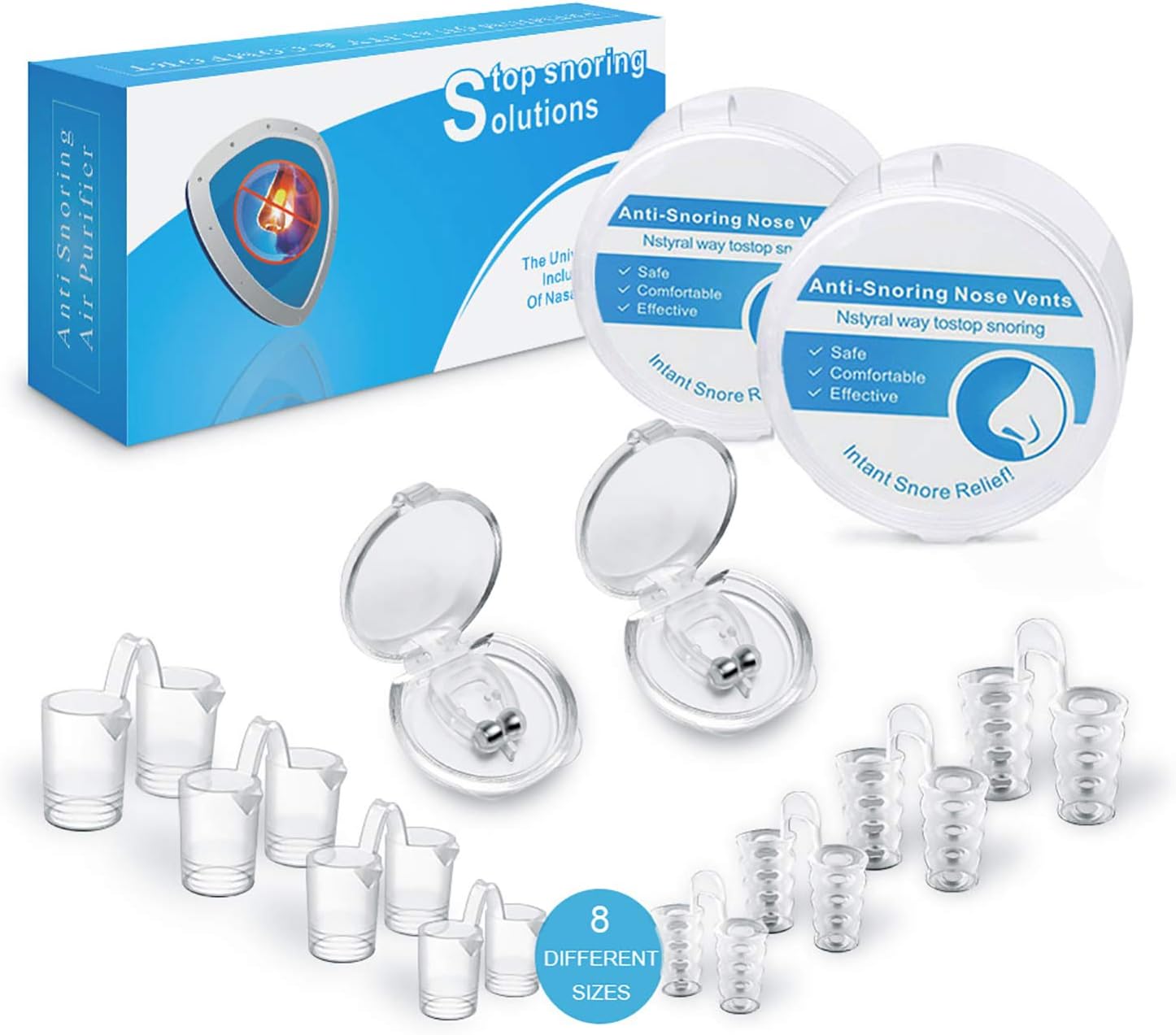 Anti Snore Devices, Silicone Magnetic Anti Snoring Clip, Nasal Dilator Snoring Solution Professional Sleeping Aid Relieve Snore for Men Women