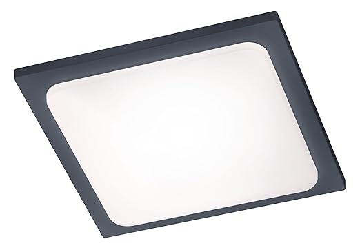 Trio Leuchten LED-Aussen-Deckenleuchte Trave Aluminiumguss, anthrazit, Acryl weiß 620160142