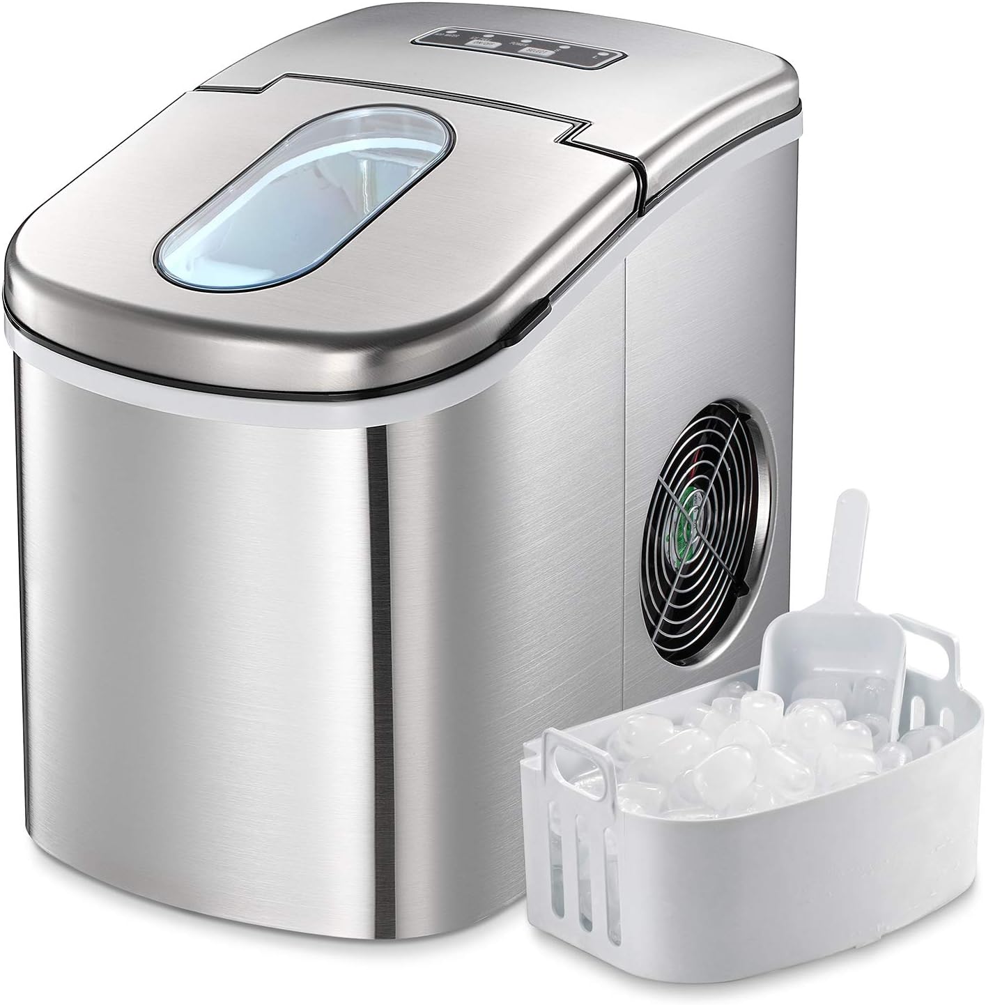 Ice Maker Machine Aicok 26 lbs Countertop Ice Machine Silver 9 Ice