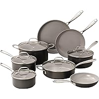 Granite Stone Pro Chalk Nonstick Pots & Pans Set 13 Piece Hard Anodized Premium Cookware Set with Ultra Nonstick Diamond…
