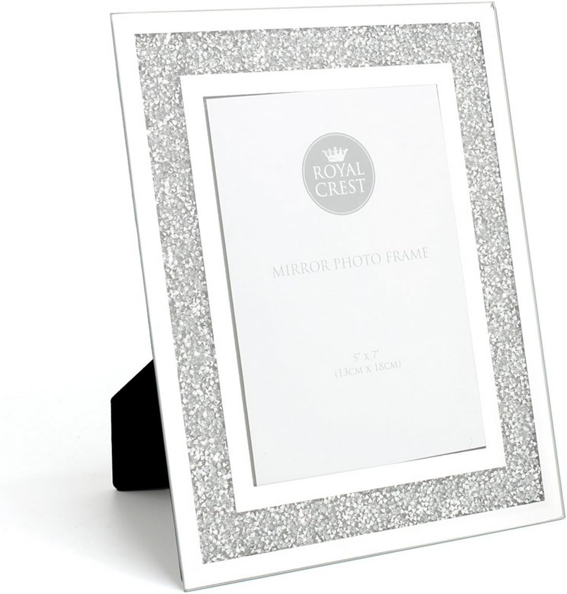 Royal Crest Mirror & Crystal Frame 5x7, Silver, 5 x 7-Inch