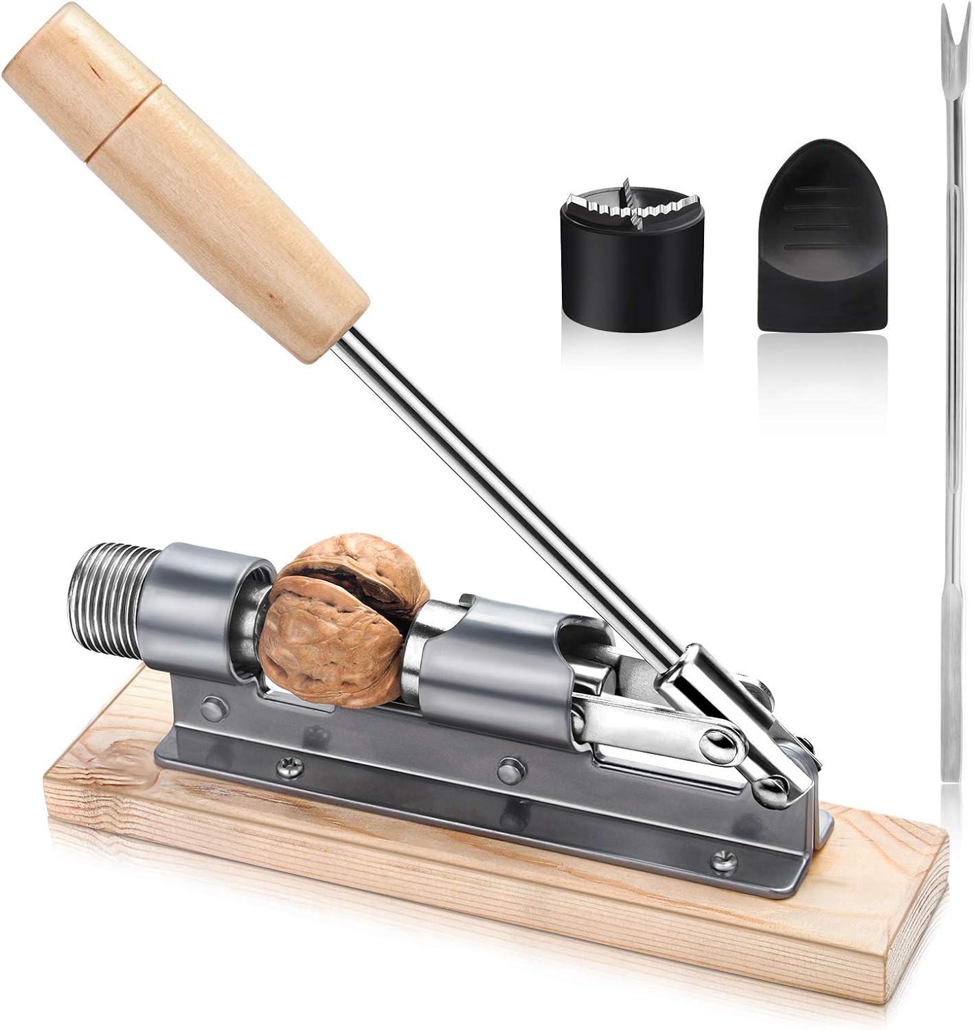 Bulaned Quebrador De Nueces, Herramienta Para Romper Nueces, Alicates De Nuez Cascanueces Con Agarre, Cascanueces Ajustable, Abridor Mecánico De Nueces, Abridor De Nuez, JS6S5