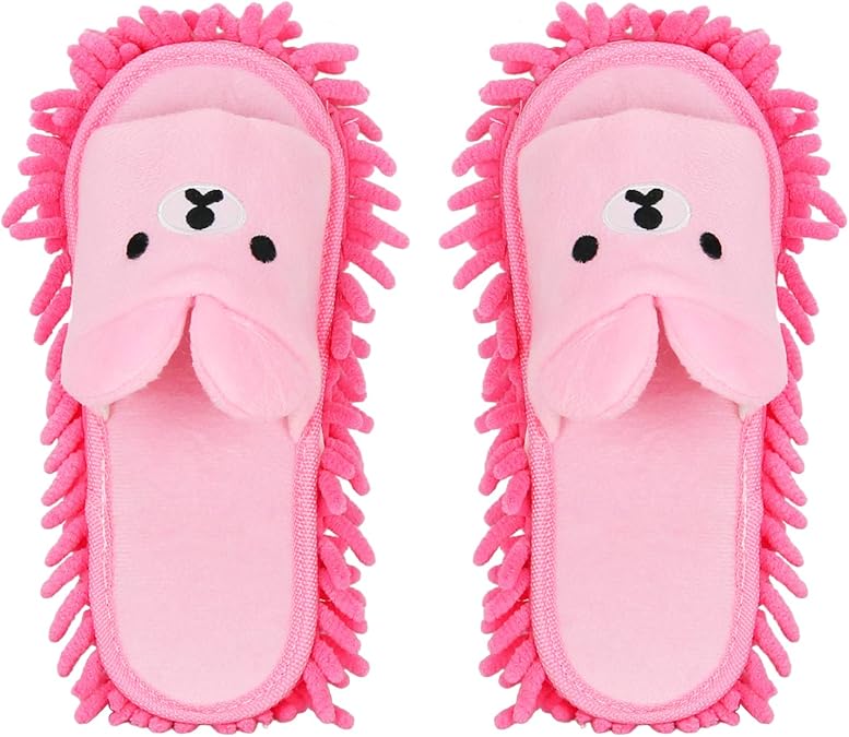 Liitrton 1 Pair Detachable Mop Slippers Shoes Microfiber Chenille Soft
