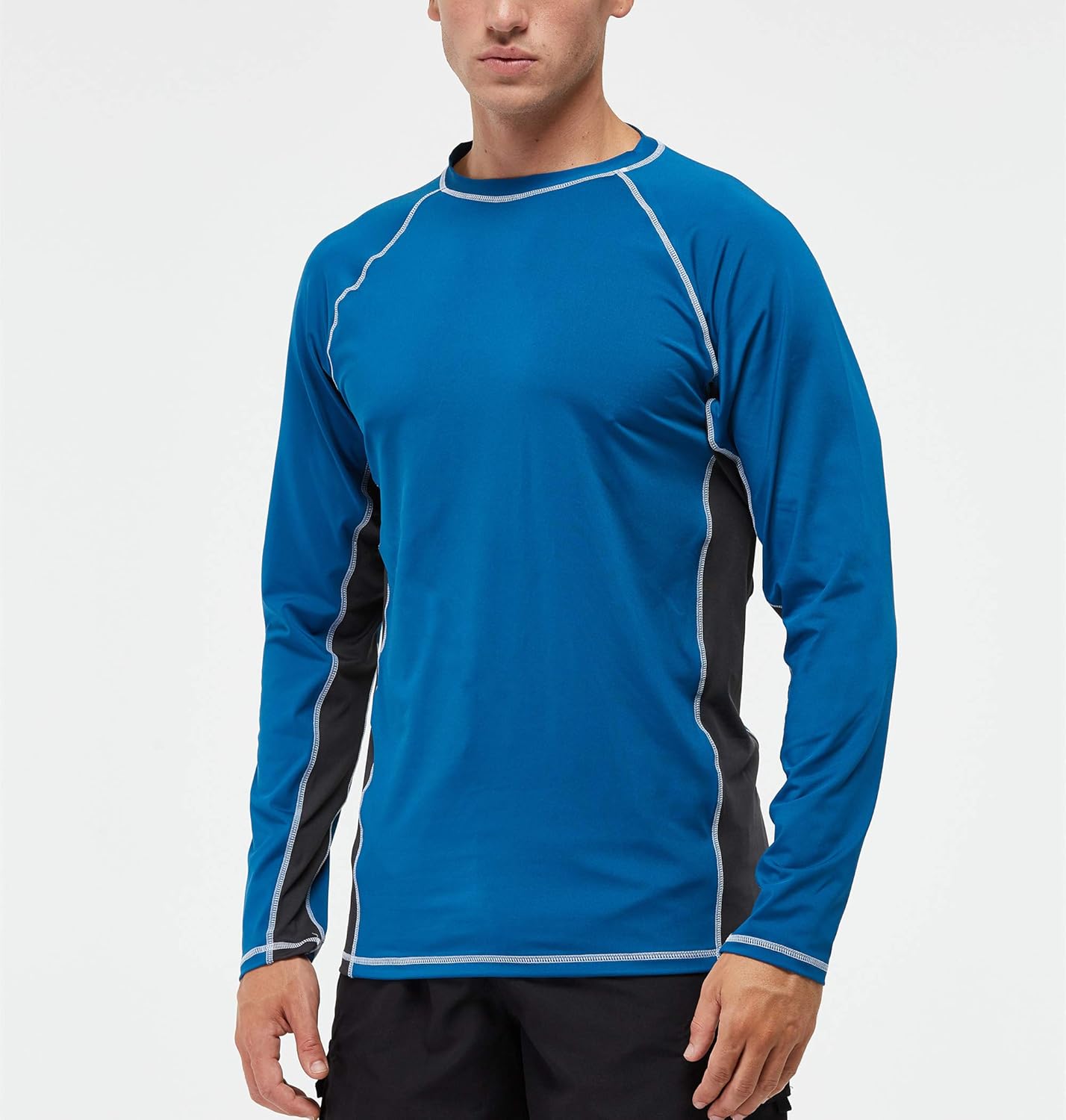 SLYRAIME Mens UPF 50+ Quick Dry Sun Protection Beach Swim Shirt Running Long Sleeves Workout Tops | 