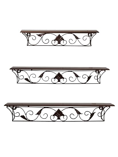 Artesia Wall Shelf with 3 Shelves (Brown)