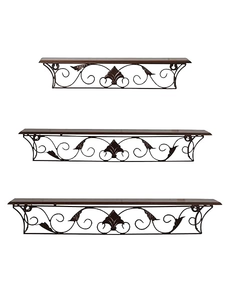 Artesia Wall Shelf with 3 Shelves (Brown)