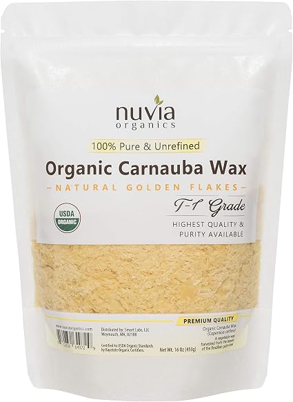 Amazon Com Nuvia Organics Usda Certified Carnauba Wax 100 Vegan Great For Diy Cosmetics Food Grade Various Uses 16oz Health Personal Care