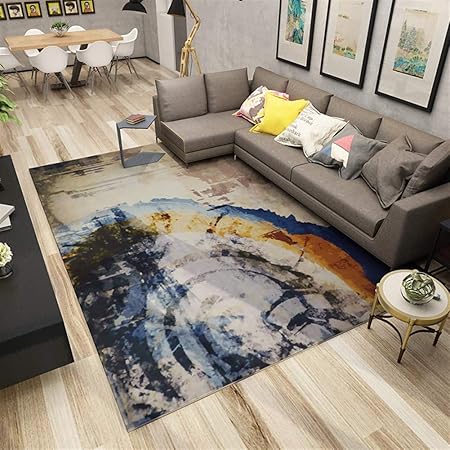Liveinu Tappeto A Pelo Corto Per Salotto Soggiorno Modern Design Tappeti Per Salotto Arredamento Antiscivolo Lavabili Ornamenti 120x160cm