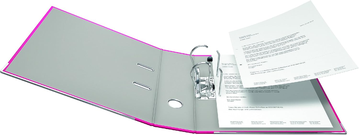 Original Falken PP-Color plastic files. Made in Germany. 8 cm wide DIN A4 pastel colour pink ring binder vegan file folder letter folder office folder plastic folder slotted folder - Image 4