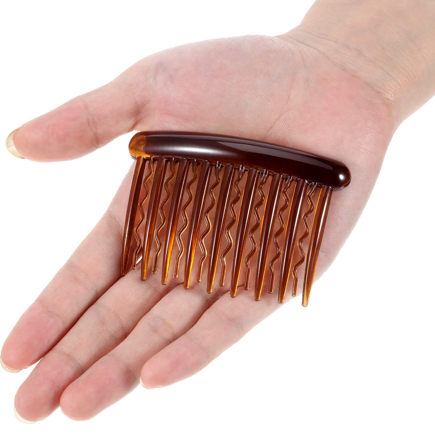 Gejoy 12 Pieces Plastic Teeth Hair Combs Tortoise Side Comb Hair Accessories for Fine Hair (Black and Brown) : Beauty