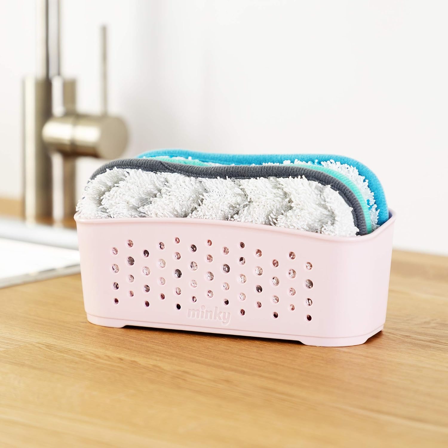 Minky Pink M Cloth Storage Basket Set, 3.15 x 8.07 x 4.13 cm - Image 3