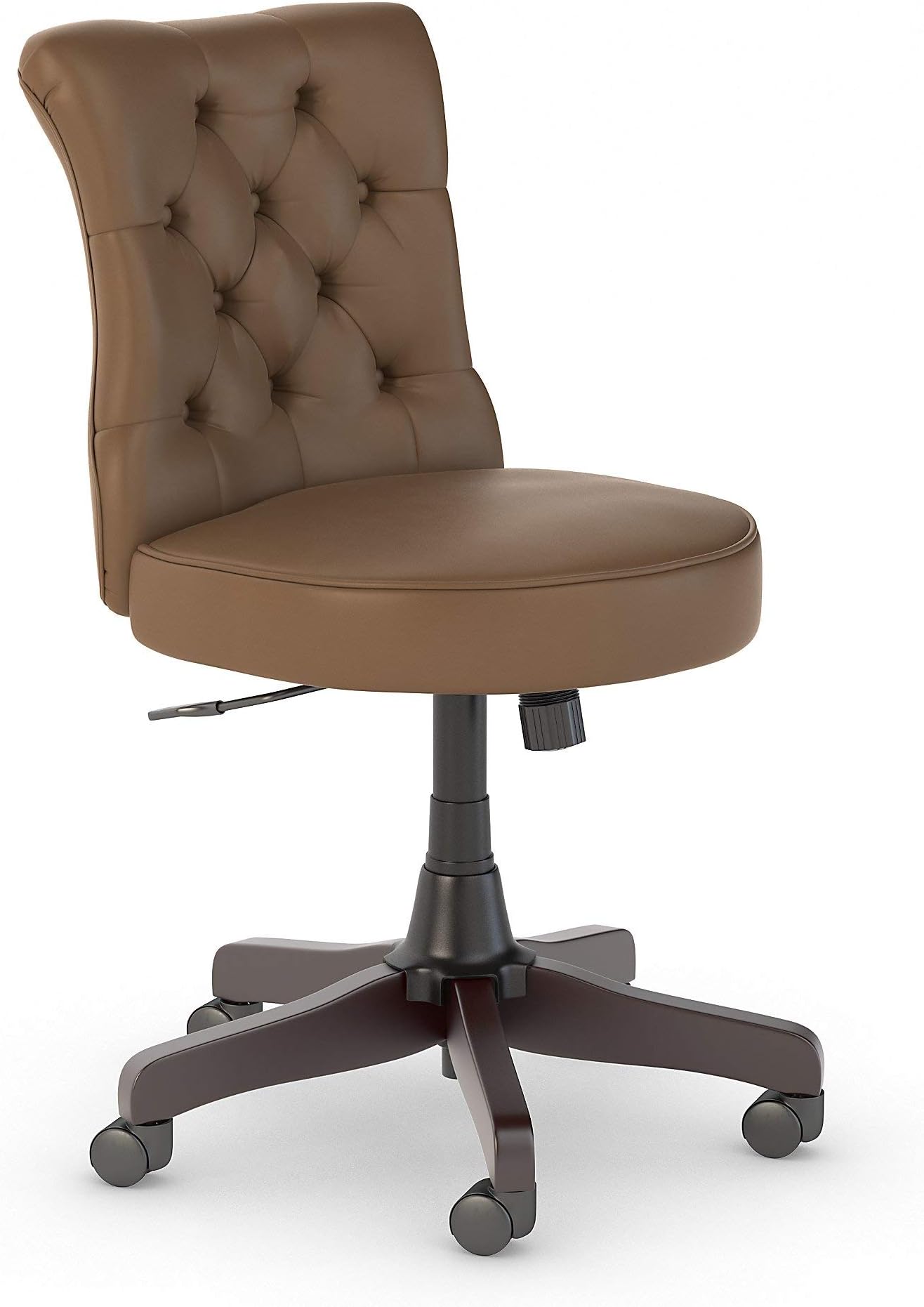 Bush Furniture Kathy Ireland Home Ironworks Mid Back Tufted Office Chair, Saddle Leather