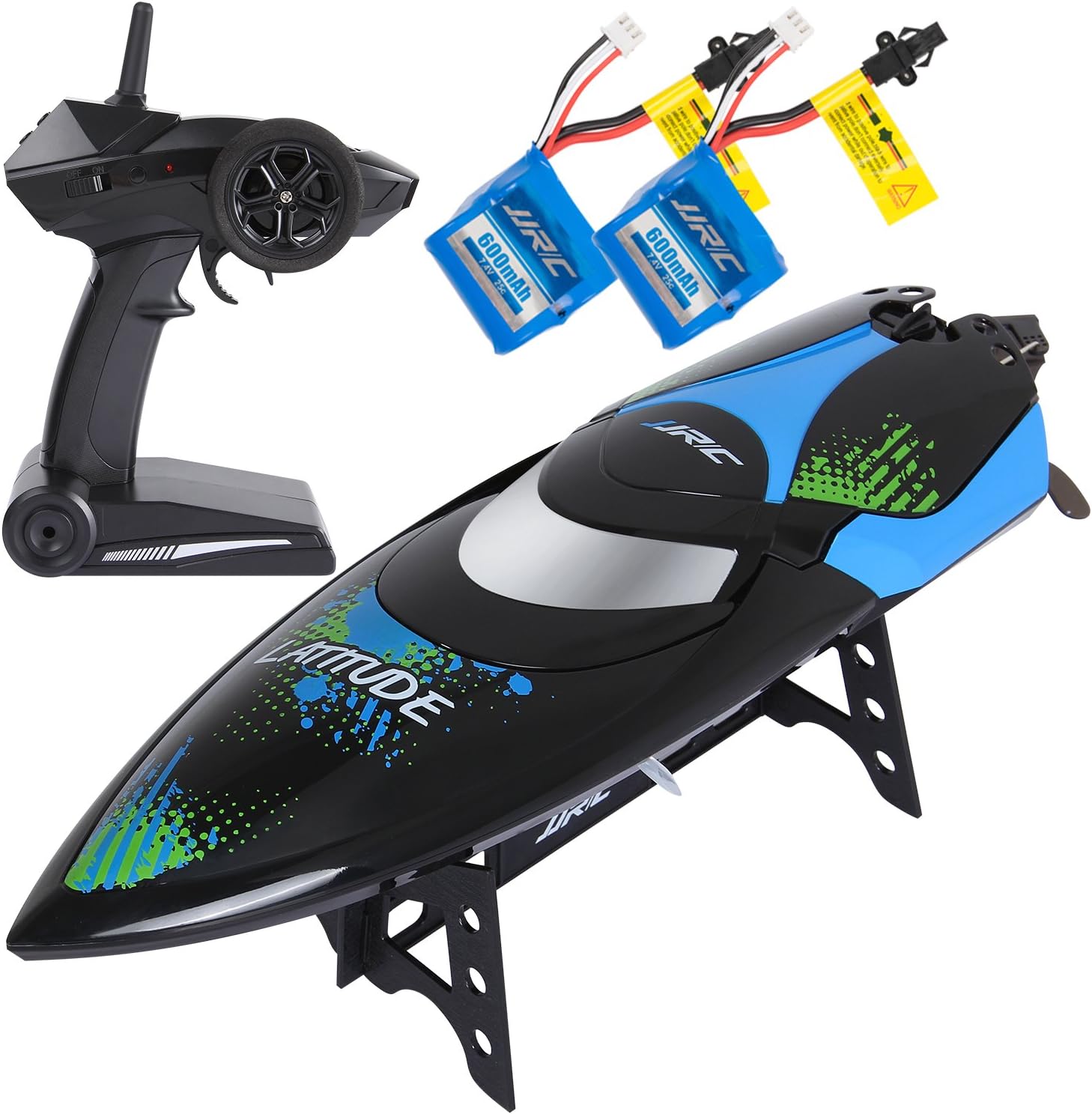SGILE RC Race Boat,25 KM/H Remote Control Boat for Kid Adult,2.4 GHz 180° Flip High-Speed Boat (Green)