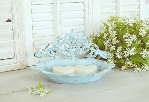 Zauberhafte Seifenschale BLUE, Seifenablage, Seifenteller antique
